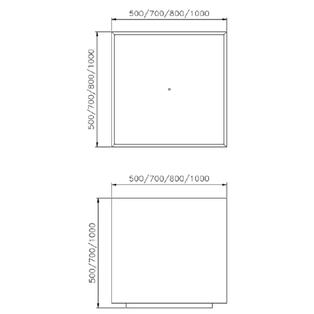 Kvadratinis metalinis lauko vazonas (gėlinė) 'Piramide / Square'