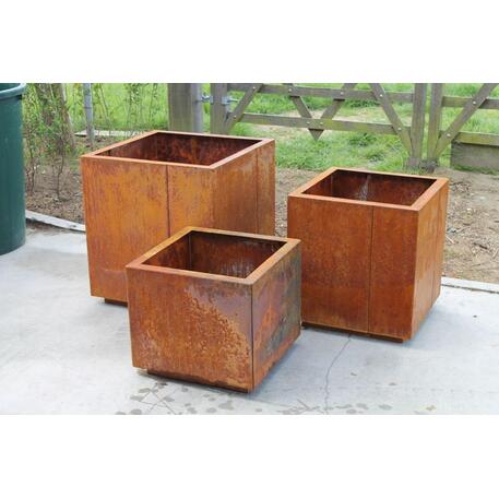 Kvadratinis metalinis lauko vazonas (gėlinė) 'Premium Collection / STF/07-20-06/MDL'