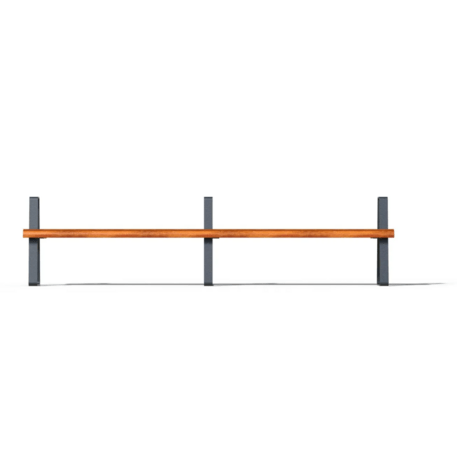 Metal bench without backrest made of Iroko wood 'Premium Collection / STF/24-02-16/MDL'