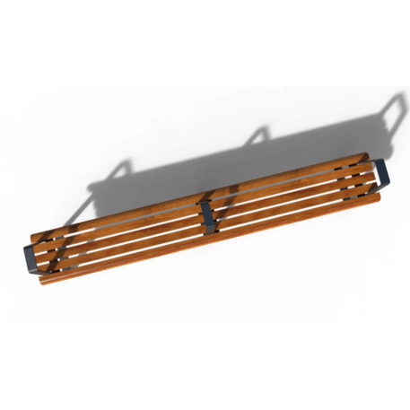 Metal bench without backrest made of Iroko wood 'Premium Collection / STF/24-02-16/MDL'