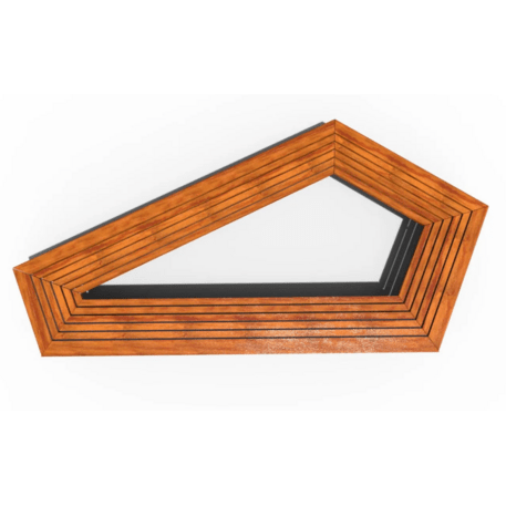 Metalinis suolas (suoliukas) be atlošo, pagamintas iš Iroko medienos 'Premium Collection / STF/22-02-20/MDL'