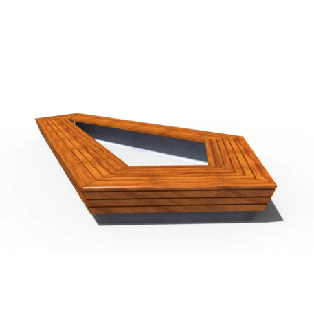 Metalinis suolas (suoliukas) be atlošo, pagamintas iš Iroko medienos 'Premium Collection / STF/22-02-20/MDL'