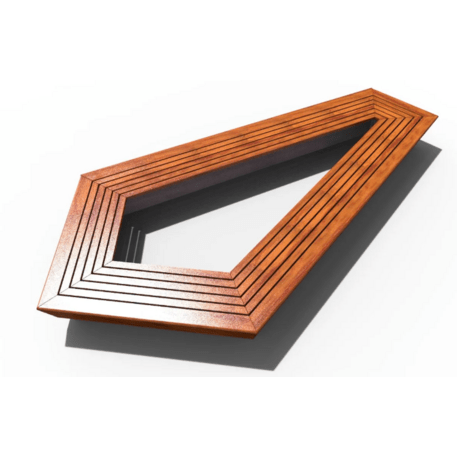 Metalinis suolas (suoliukas) be atlošo, pagamintas iš Iroko medienos 'Premium Collection / STF/22-02-20/MDL'