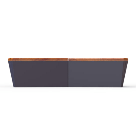 Metalinis suolas (suoliukas) be atlošo, pagamintas iš Iroko medienos 'Premium Collection / STF/21-02-25_01/MDL'
