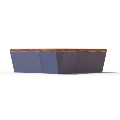 Metalinis suolas (suoliukas) be atlošo, pagamintas iš Iroko medienos 'Premium Collection / STF/21-02-25_01/MDL'