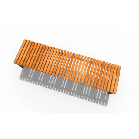 Metalinis suolas (suoliukas) be atlošo, pagamintas iš Iroko medienos 'Premium Collection / STF/21-02-03/MDL'