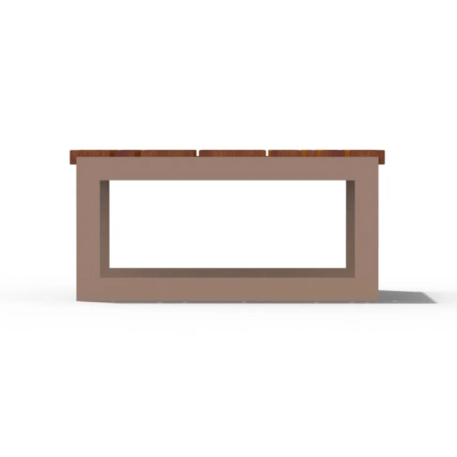 Metalinis suolas (suoliukas) be atlošo, pagamintas iš Iroko medienos 'Premium Collection / STF/20-02-28_01/MDL'