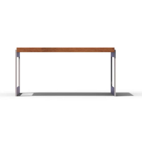 Metalinis suolas (suoliukas) be atlošo, pagamintas iš Iroko medienos 'Premium Collection / STF/20-02-28_01/MDL'