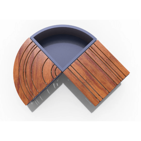 Metalinis suolas (suoliukas) be atlošo, pagamintas iš Iroko medienos 'Premium Collection / STF/20-02-28_01/MDL'