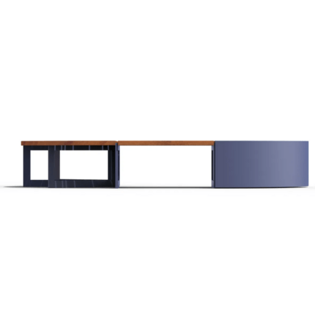 Metalinis suolas (suoliukas) be atlošo, pagamintas iš Iroko medienos 'Premium Collection / STF/20-02-28_01/MDL'