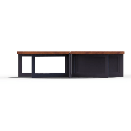 Metalinis suolas (suoliukas) be atlošo, pagamintas iš Iroko medienos 'Premium Collection / STF/20-02-28_01/MDL'