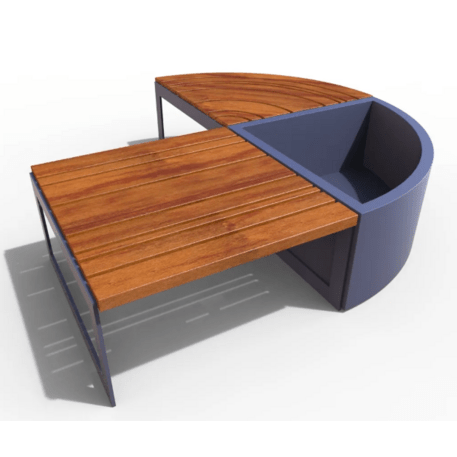Metalinis suolas (suoliukas) be atlošo, pagamintas iš Iroko medienos 'Premium Collection / STF/20-02-28_01/MDL'