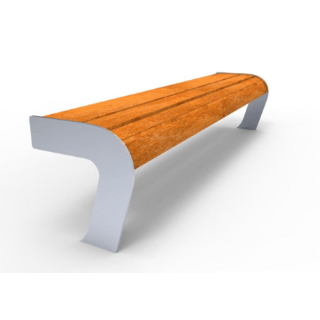 Metalinis suolas (suoliukas) be atlošo, pagamintas iš Iroko medienos 'Premium Collection / STF/19-02-10_01/MDL'