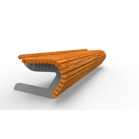 Metalinis suolas (suoliukas) be atlošo, pagamintas iš Iroko medienos 'Premium Collection / STF/18-02-32MDL'