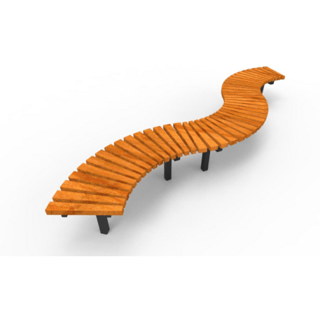 Metalinis suolas (suoliukas) be atlošo, pagamintas iš Iroko medienos 'Premium Collection / STF/13-02-32_01/MDL'