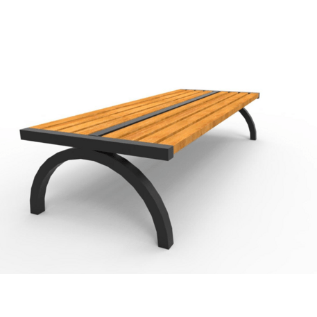 Metalinis suolas (suoliukas) be atlošo, pagamintas iš Iroko medienos 'Premium Collection / STF/02-02-03/MDL'