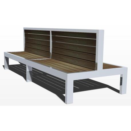 Dvipusis metalinis suolas su atlošu, pagamintas iš Iroko medienos 'Premium Collection / STF/13-04-74/MDL'