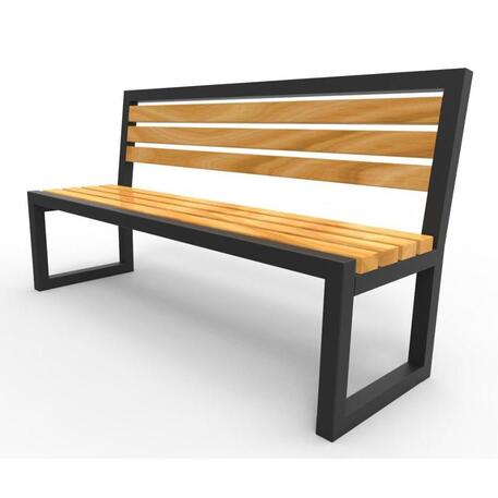 Metalinis suoliukas su atlošu, pagamintas iš Iroko medienos 'Premium / STF/04-04-06_02/MDL'