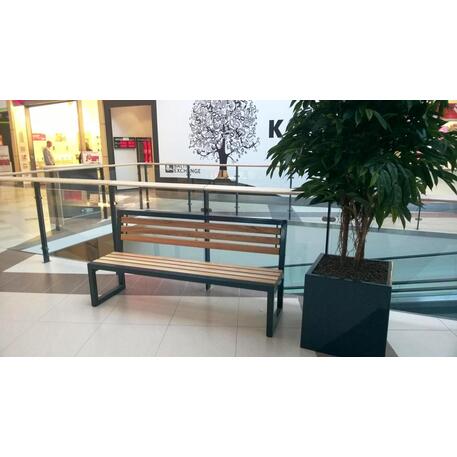 Metalinis suoliukas su atlošu, pagamintas iš Iroko medienos 'Premium / STF/04-04-06_02/MDL'