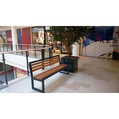 Metalinis suoliukas su atlošu, pagamintas iš Iroko medienos 'Premium / STF/04-04-06_02/MDL'