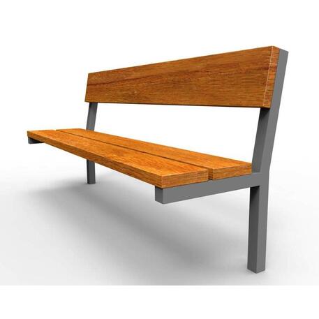 Metalinis suoliukas su atlošu, pagamintas iš Iroko medienos 'Premium / STF/04-03-02_01/MDL'