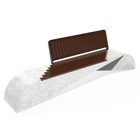 HPC Terrazzo betoninis suolas su atlošu ir medine sėdimąja dalimi BS-248 | Urban Premium Collection