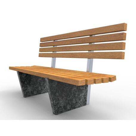 Betoonist / graniidist pink seljatoega ja iroko puidust istumisosaga 'Premium Collection / STF/11-04-03/MDL'