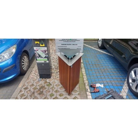 Metalinė šiukšliadėžė su Iroko medienos apdaila 'Exclusive / STF/02-06-01/MDL_40L'