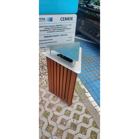 Metalinė šiukšliadėžė su Iroko medienos apdaila 'Exclusive / STF/02-06-01/MDL_40L'