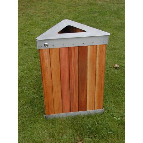 Metalinė šiukšliadėžė su Iroko medienos apdaila 'Exclusive / STF/02-06-01/MDL_40L'