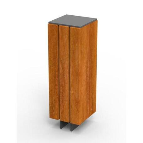 Metalinis atitvėrimo stulpelis su Iroko medienos apdaila 'Premium Collection / STF/20-08-12/MDL'