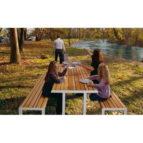 Ławka i stół ogrodowy metalowy 'VENTIQUATTRORE.H24/Picnic'