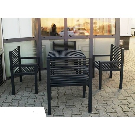 Metal bench + table 'Tuluzo Picnic_4'