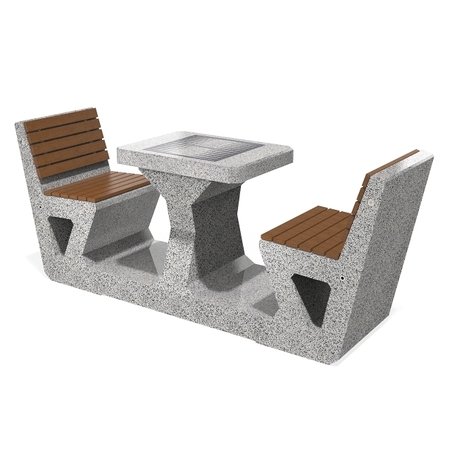 Concrete playing table and benches 2 pcs. '231x60xH/95cm / BS-282'