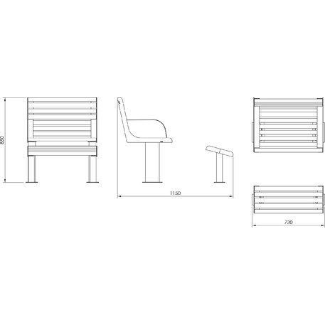 Metal bench 'BD/VITA_LVI294.06.c/MDL'