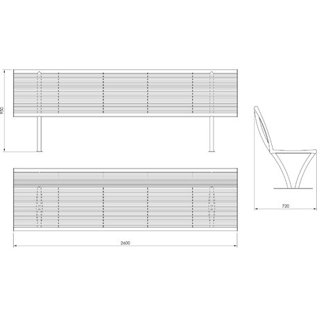 Metallbank 'BD/STELLO_LST013.01_260cm/MDL'