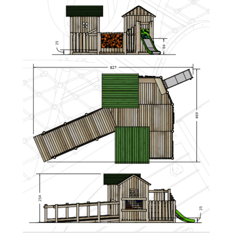 Vaikų žaidimo aikštelės kompleksas 'Robinia_MBG-5003/XR55_3'