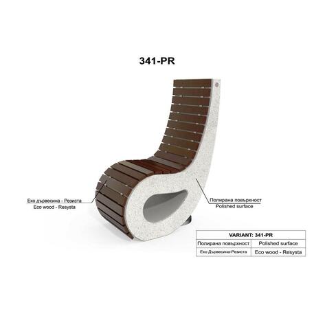 Betonliege mit Holzsitz 'STF/BS-341-PR/MDL'