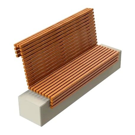 Betoninis suolas su atlošu ir medine sėdima dalimi 'BDS/LB343/MDL'