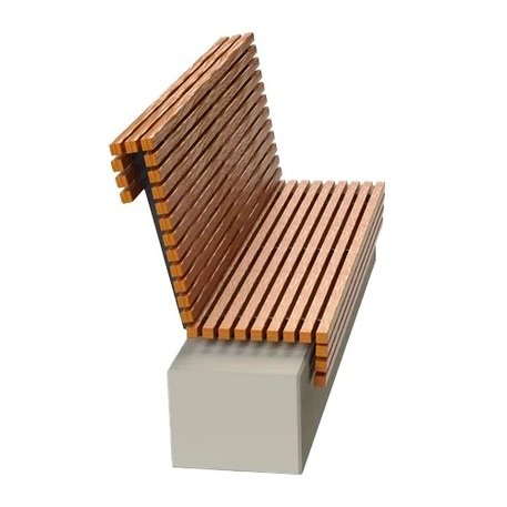 Betoninis suolas su atlošu ir medine sėdima dalimi 'BDS/LB343/MDL'