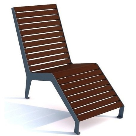 Metalinis gultas, šezlongas su medine gulimaja dalimi 'STF/LM008/MDL'