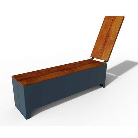 Metalinis gultas, šezlongas ir suolas viename, pagamintas iš Iroko medienos 'Exclusive / STF/23-04-03/MDL'