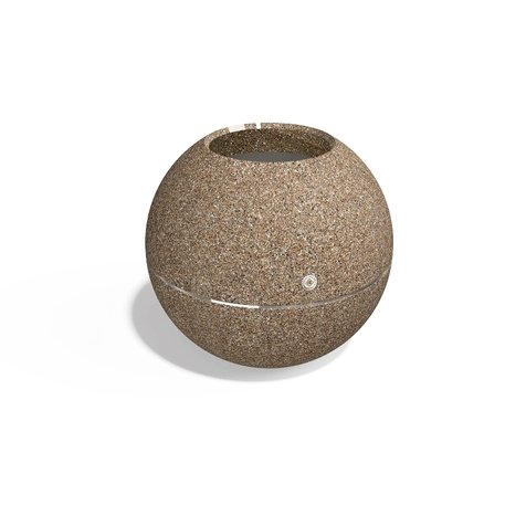 Apvalus betoninis vazonas – gėlinė, padengta smulkia granito skaldele 'Premium / Ø60xH/52,5cm / BS-371'