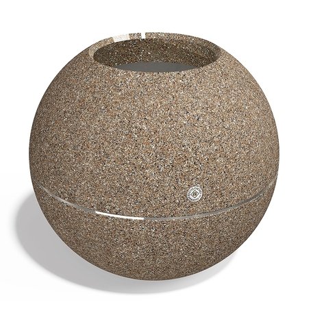 Apvalus betoninis vazonas – gėlinė, padengta smulkia granito skaldele 'Premium / Ø60xH/52,5cm / BS-371'