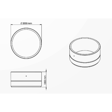 Apvalus betoninis terrazo vazonas (gėlinė) 'Premium / Ø200xH/100cm_BS-272'