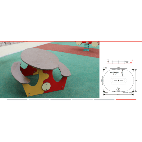 Žaidimų stalas su suolais vaikų aikštelėms 'MO_TA-4003-14'