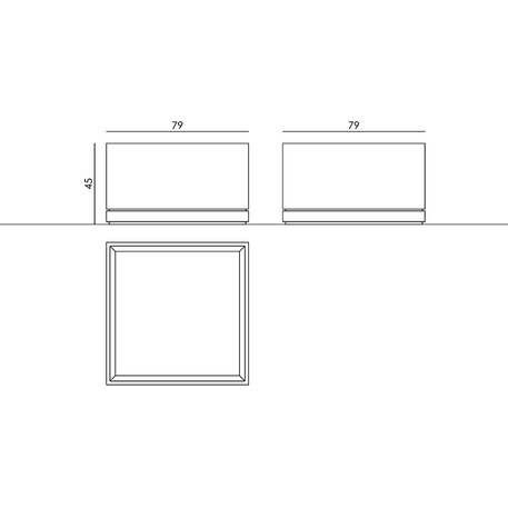 Betoninis lauko vazonas, gėlinė 'Regular / 79x79xH/45cm / BS-180'