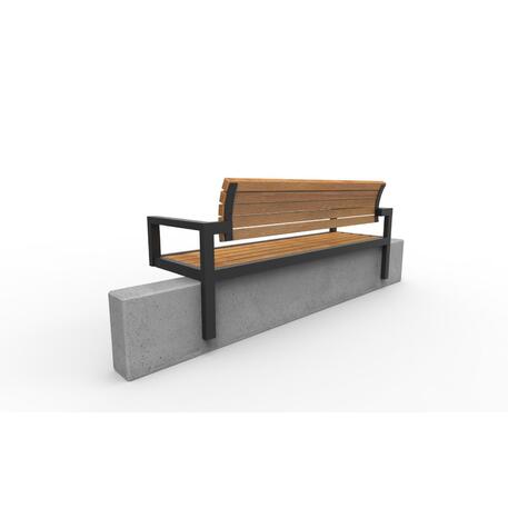 Metalinis suoliukas su atlošu, pagamintas iš Iroko medienos, tvirtinamas prie betoninių postamentų arba sienų 'Premium / STF/02-04_05_08/MDL'