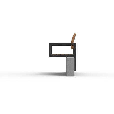 Metalinis suoliukas su atlošu, pagamintas iš Iroko medienos, tvirtinamas prie betoninių postamentų arba sienų 'Premium / STF/02-04_05_08/MDL'