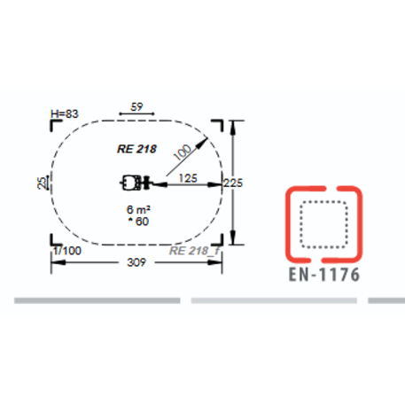 Spyruokliukas vaikų žaidimų aikštelėms 'MBG-1009/RE 218-14'